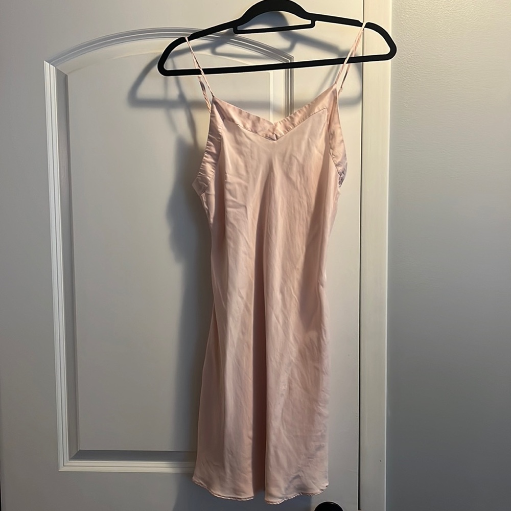 Vintage Blush Pink 100% Silk Nightgown Small